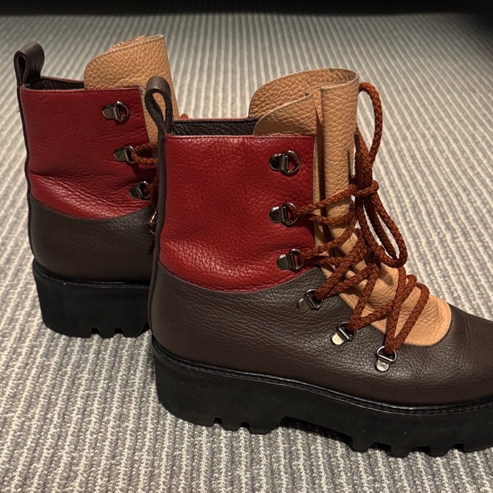 Walter Steiger Red and Brown Ankle Boots